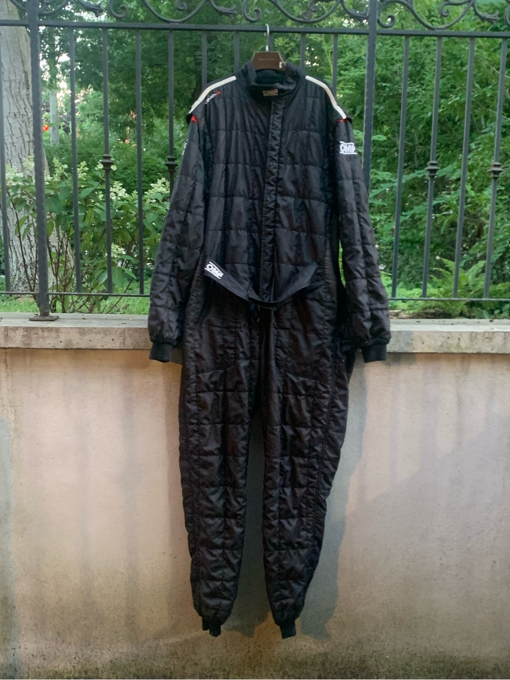 OMP Made In Italy Black Quilted Racing Suit
